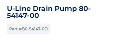 U-Line Ice Machine Drain Pump 115V 80-54147-00