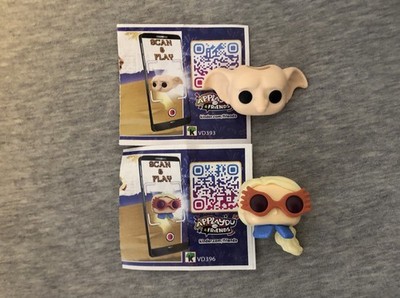2 Kinder Joy- Harry Potter Funko Stiftehalter Dobby/Luna Lovegood, 2023, Neu BPZ