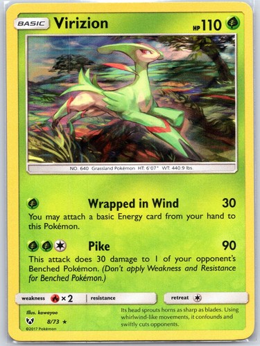 Virizion 8/73 Holofoil Near Mint Shining Legends Pokemon Shipnow