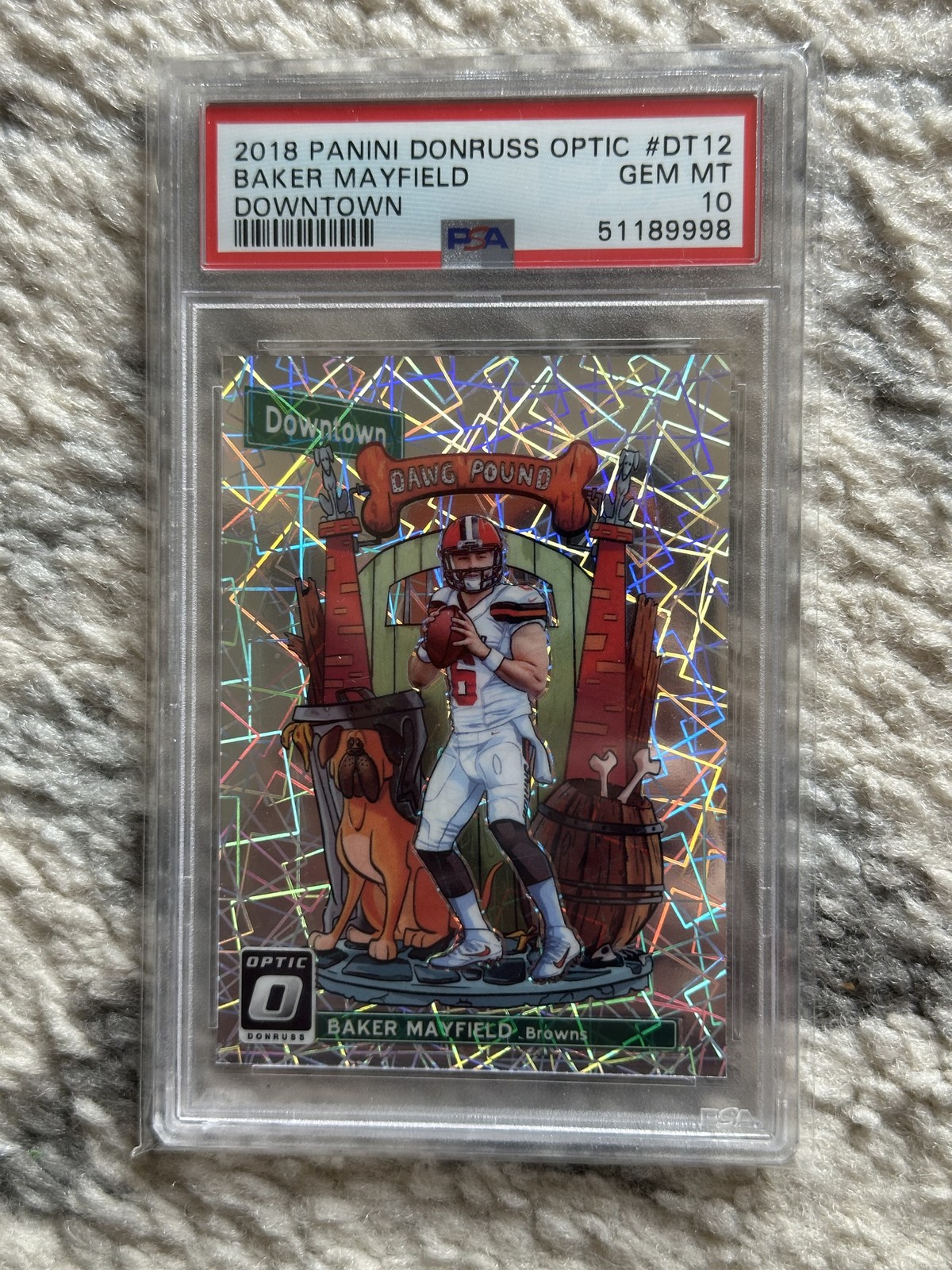 2018 DONRUSS OPTIC DOWNTOWN #DT12 BAKER MAYFIELD RC PSA 10
