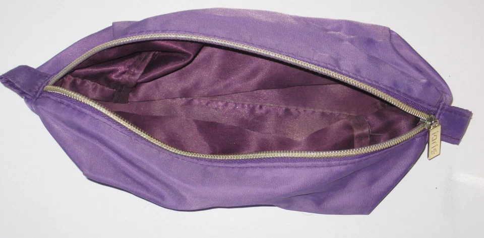 Bolsa de maquillaje cosmético TARTE bolsa púrpura cierre de cremallera Foto 4 de 4