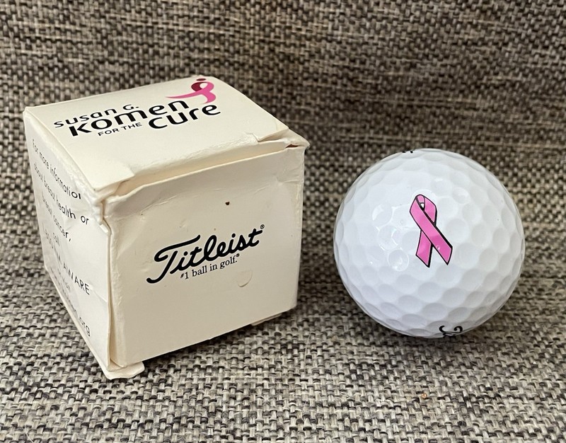 Vintage Titleist Komen For The Cure Breast Cancer Pink Ribbon Golf Ball