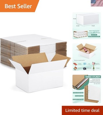 Durable 9x6x4 Shipping Boxes - 30 Pack White Cardboard Mailers for Safeguards