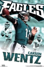 Carson Wentz Poster Philadelphia Eagles NFL Football Wall 12x8in Metal Sign