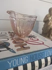 Vintage Macbeth Evans Pink Depression Glass Dogwood Footed Creamer Pitcher EUC