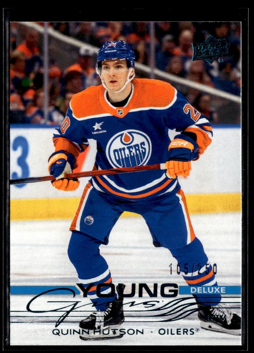 2025-26 Upper Deck Series 1 Young Guns Deluxe #224 Quinn Hutson Rookie RC /250