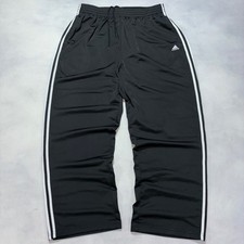 Adidas Track Pants Men's 2XL Black White Stripe Baggy Wide Leg Sweatpants Y2K