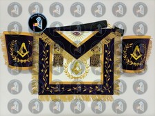 Masonic Regalia Grand Lodge Officer Junior Deacon Apron  Cuffs Hand Embroidered
