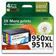 950XL 951XL High Yield Ink Cartridges Combo Pack 4 Pack, KCMY