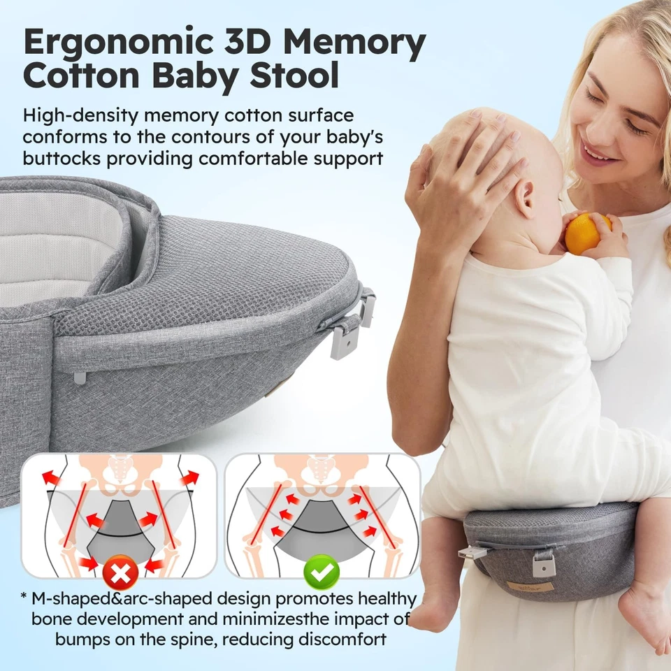 Portabebés, Portabebés 6 en 1 Recién Nacido a Niño Pequeño con Asiento de Cadera (Ergonómico... Foto 3 de 4