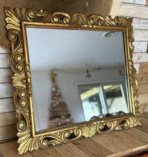 Antique 19TH C  GILT & CARVED Italian Baroque ROCOCO Wall MIRROR Gold