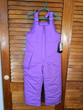Kids Snow Bib Overalls 5-6 Purple Insulated NWT London Fog Winter Ski Pants