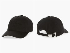 Balmain Paris Black Signature Cotton Twill Baseball Cap $450+