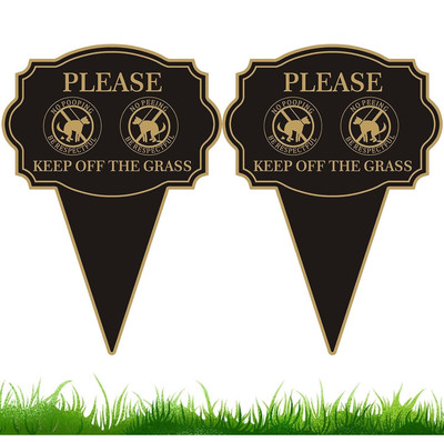 Double Sided Yard Sign 2PACK,Please Be Respectful Keep Off The Grass Sign