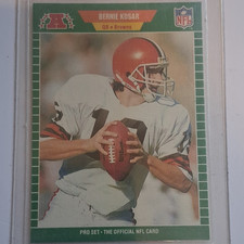 Pro Set Bernie Kosar Cleveland Browns NFL Football Card #77 1989 Base Set
