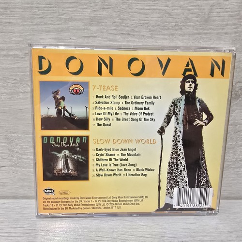 Donovan - 7-Tease/Slow Down World 2004 2 Albums On 1 CD Edsel Records Very Good - Picture 2 of 4