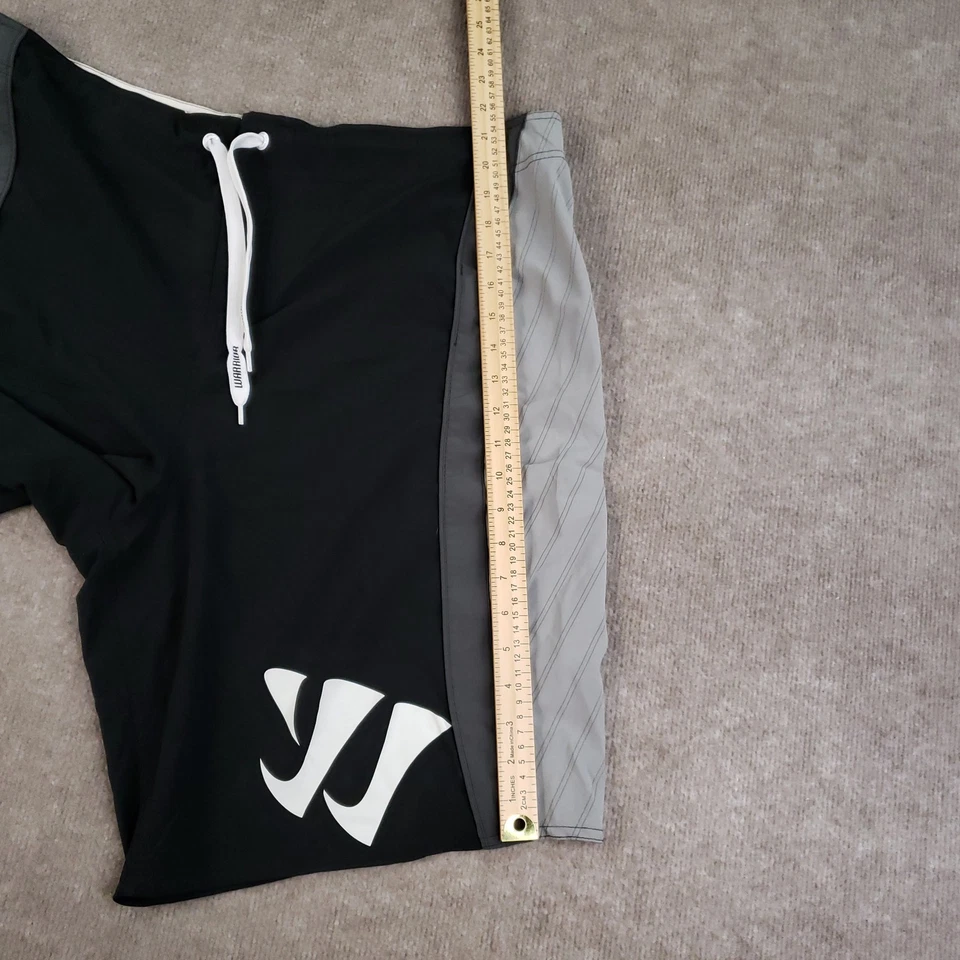 Pantalones Cortos Guerrero Para Hombre XL Negro Gris Elástico Cordón Lacrosse Ligero Gimnasio Foto 4 de 4