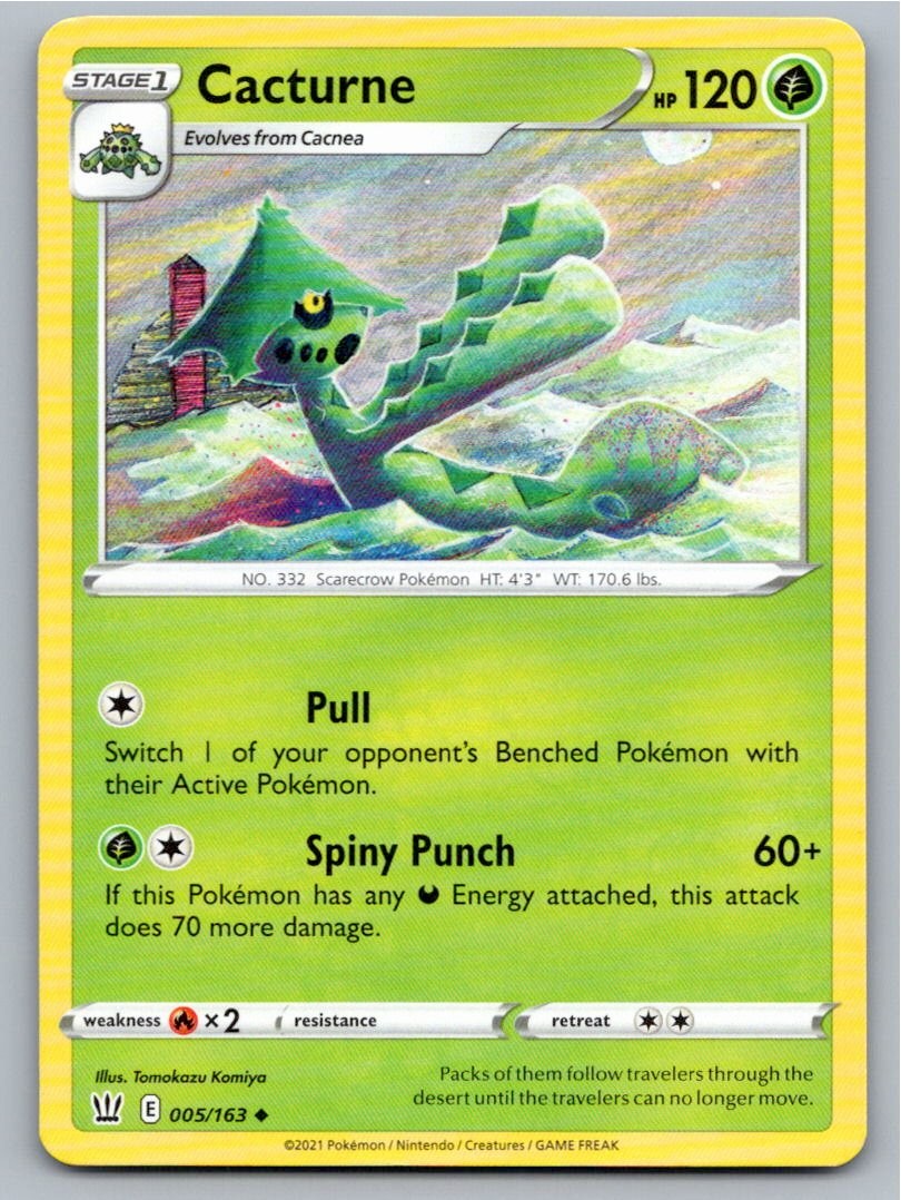 2021 POKEMON CACTURNE BATTLE STYLES 005/163 UNCOMMON NM A49674 FREE S&H