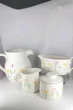 Studio Nova Fresh Mint Cream Sugar Gravy Pitcher Set 5 Spring Tulip Easter Japan