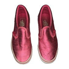 Vans Kids Classic Slip-On Glitter Shoe Girls Size 1.5, Pink