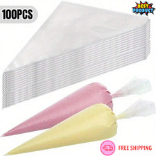 100pcs Icing Piping Bags Non Sticky Disposable DIY Cake Decoration Savoy Bag