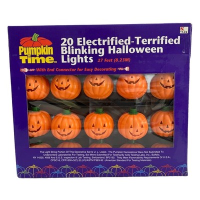 Pumpkin Time Halloween Blow Mold String Light 20 Bright Blinking Indoor Outdoor