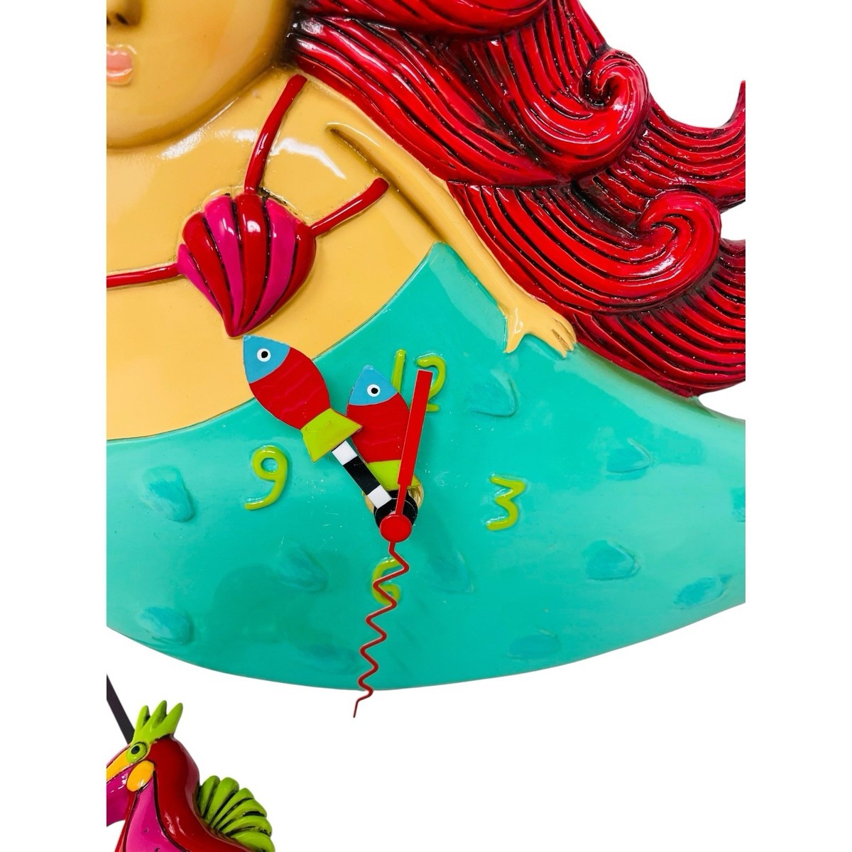 Allen Designs Ruby Whimsical Mermaid Pendulum Wall Clock | eBay