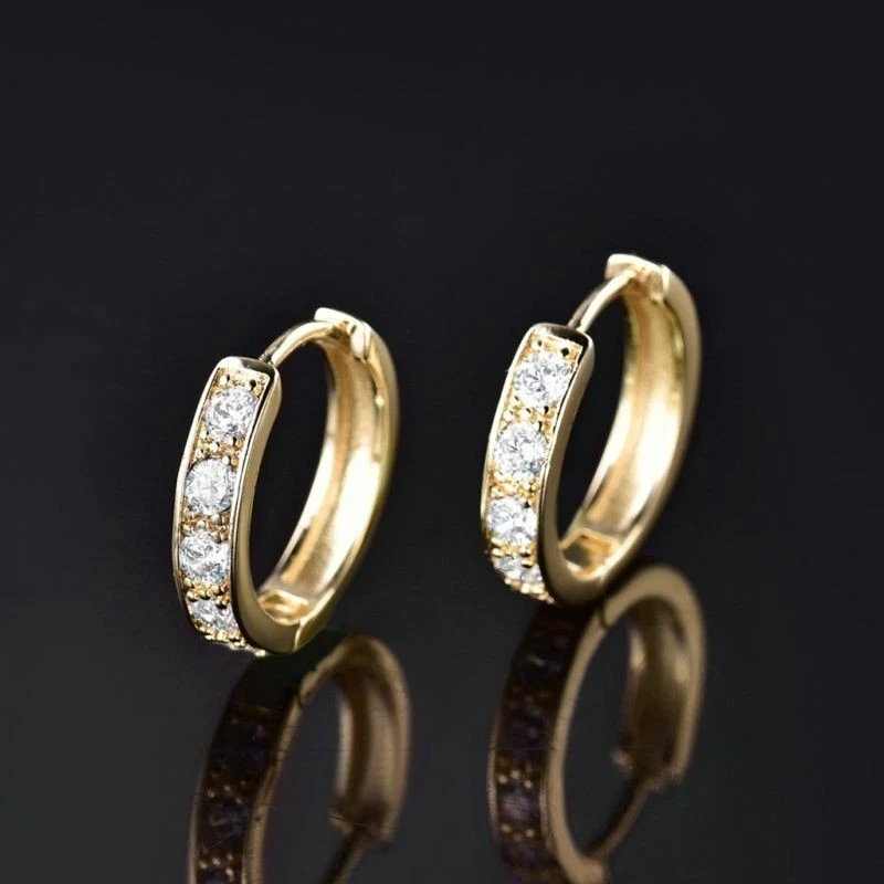 Earrings Womens Brilliant Jewelry 14k Gold Filled Sapphire Crystal Fashion Hoop - Image 2 of 4