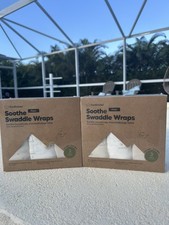 Lot of 2 KeaBabies Bumble Bear 3-Pack Soothe Swaddle Wraps Size Small 0-3 mo.