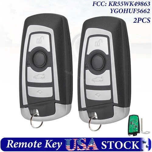 2x 4 BUTTON UNLOCKED SMART KEY FOB KEYLESS REMOTE FOR BMW YGOHUF5662 315Mhz - product listing photo
