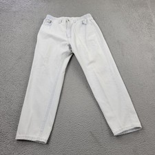 Lee VTG Jeans Womens 16 PET Petite White Cropped USA Made Denim meas 32x27