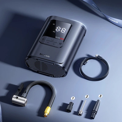 Baseus Wireless Car Air Pump Portable Tire Inflator 5000mAh LCD Auto Stop