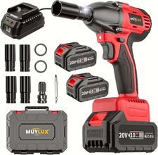 12 Impact Gun Wrench Set 1500n.m Cordless Brushless With 24ah Battery Charger