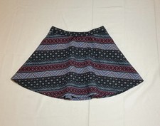 Abercrombie Kids Girls 7/8 Blue Print Striped Elastic Waist A-line Short Skirt