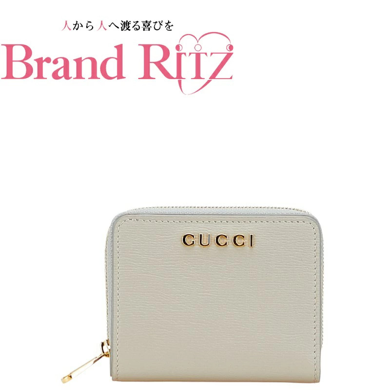 Gucci Script Mini Wallet Gray Leather Bifold Card… - image 1
