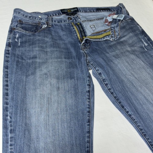 Pantalones de mezclilla Lucky Brand para hombre 36x30 221 originales rectos azules algodón lavado medio - Imagen 1 de 12