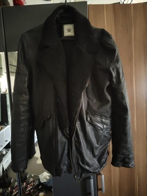 Blue de Gênes Herren Lederjacke Schwarz   Echtleder