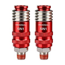 5 In 1 Universal Quick Industrial Connect Coupler Air Hose Fittings 1/4  NPT ...