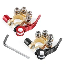 SINGARO Car Battery Terminal Clamp Connector, 4 Way Positive and 4 Way-Gold-B