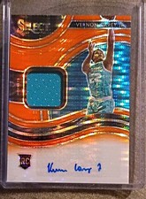 Panini 2020-21 Select Vernon Carey Jr. Rookie Jersey Auto Neon Orange /30 Horne…