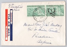 Pasadena, California, Via Air Mail envelope with 3c 4H stamps, MASON 1951
