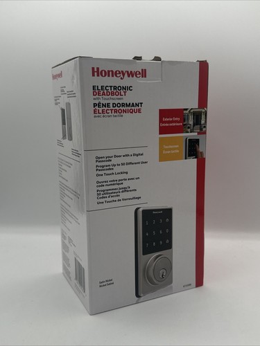 NEW Honeywell Electronic Deadbolt Door Lock in Satin 8733500 - Picture 1 of 4