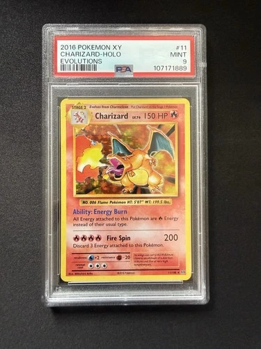 2016 POKEMON XY EVOLUTIONS # 11/108 CHARIZARD HOLO PSA 9 - English