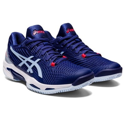 ASICS Women's Solution Speed FF 2 Clay Shoes PU Upper Dive Blue/Soft sky 7 M