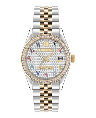 Philipp Plein Womens  Two Tone 38mm Bracelet Fashion Watch
