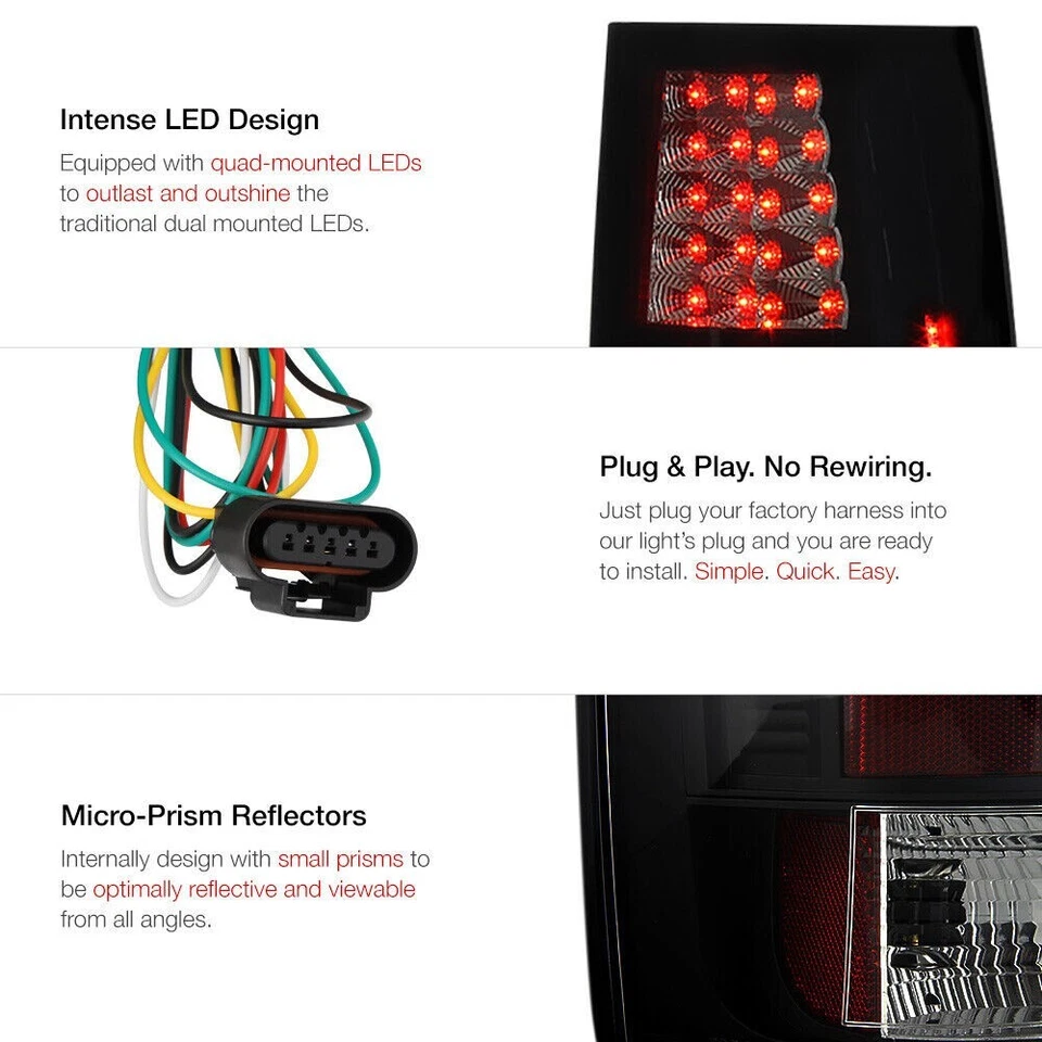 Juego de montaje de luces traseras LED para Chevy Suburban Tahoe Yukon 2007-2014 Foto 3 de 4