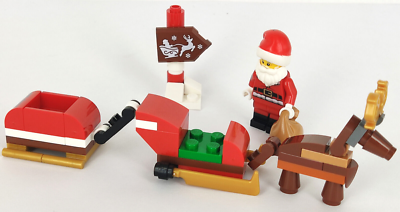 LEGO City Weihnachtsmann mit Schlitten, Rentier und Wegweiser, Weihnachten 60381