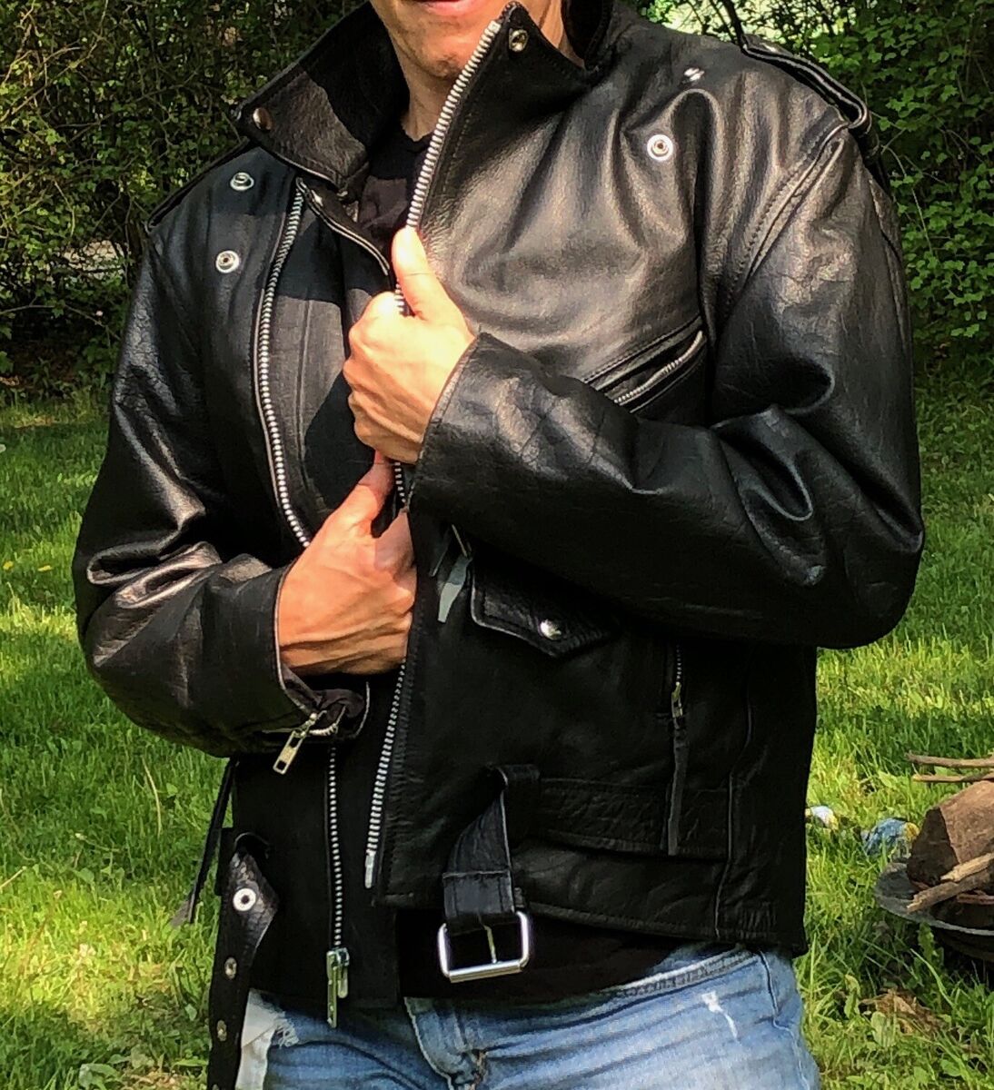 Cool Vintage Black Leather Biker Motorcycle Jacket sz 40 | eBay Cool Vintage Black Leather Biker Motorcycle Jacket sz 40 | eBay