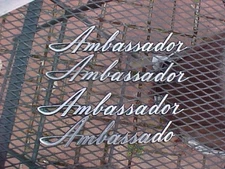 1967-1973 ORIG AMC AMBASSADOR FRONT FENDER SCRIPT (4) LOT #3590719 VGC SCARCE