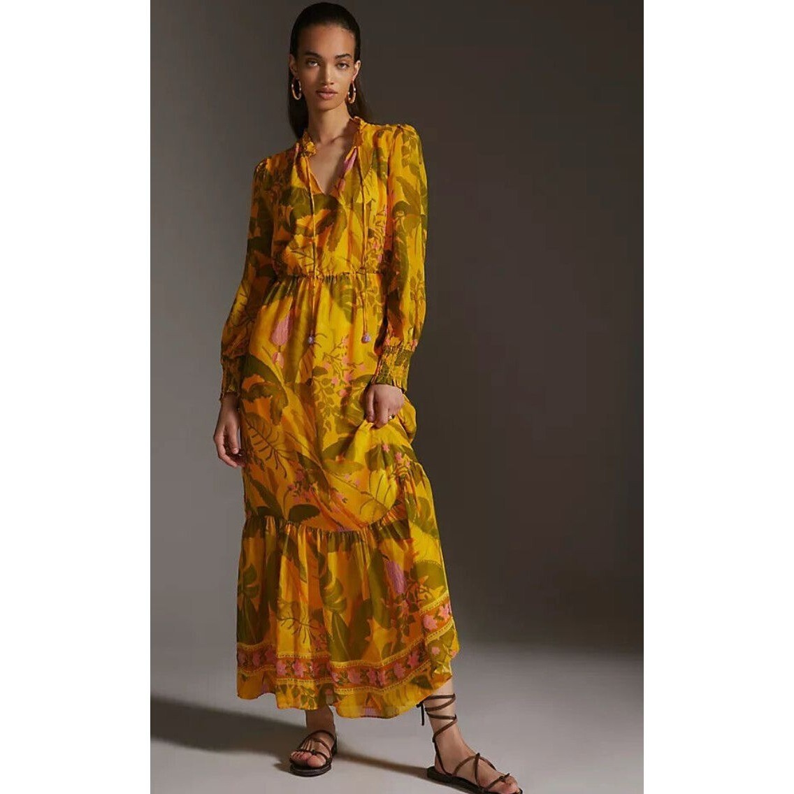 long sleeve tropical dress Goddess VIBES